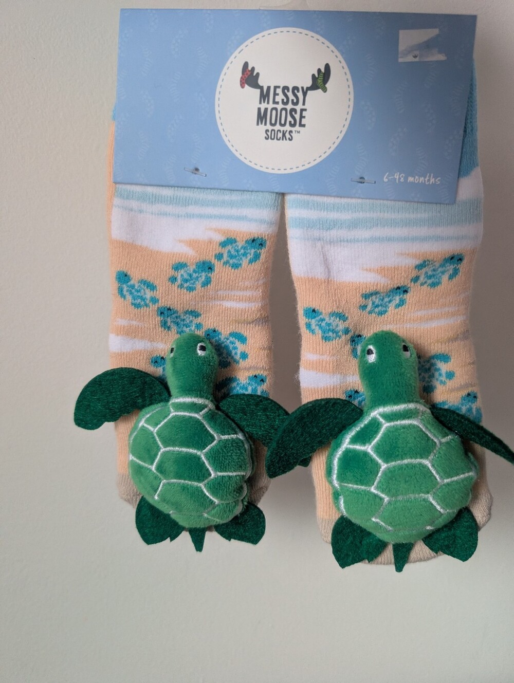 NEW Messy Moose Plush Turtle Baby Socks 6-48 Months